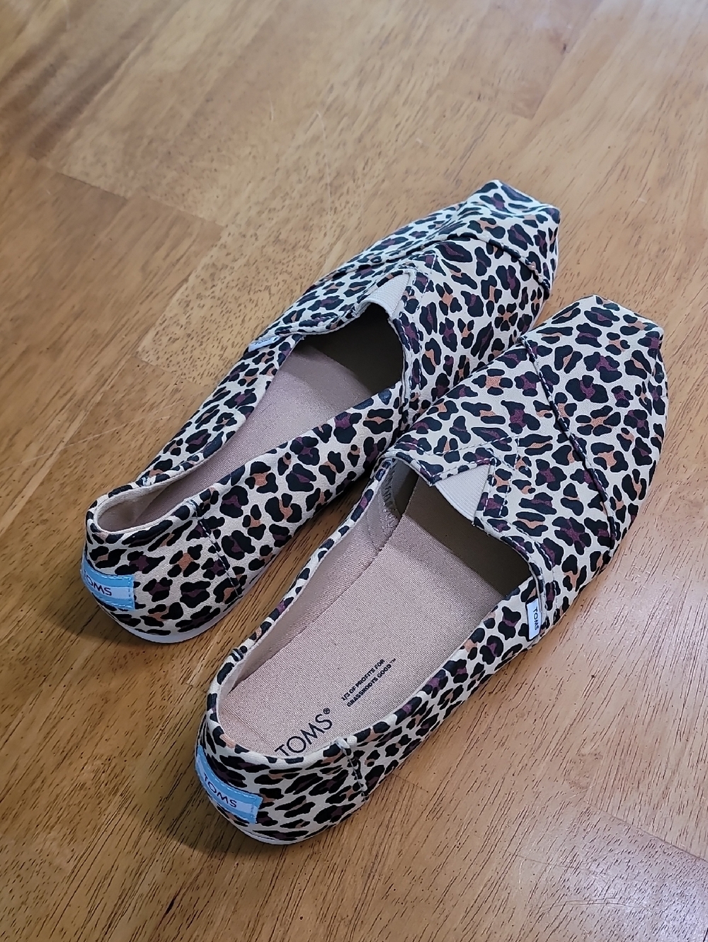 Toms Leopard Print Flats - Tan, Black, Brown